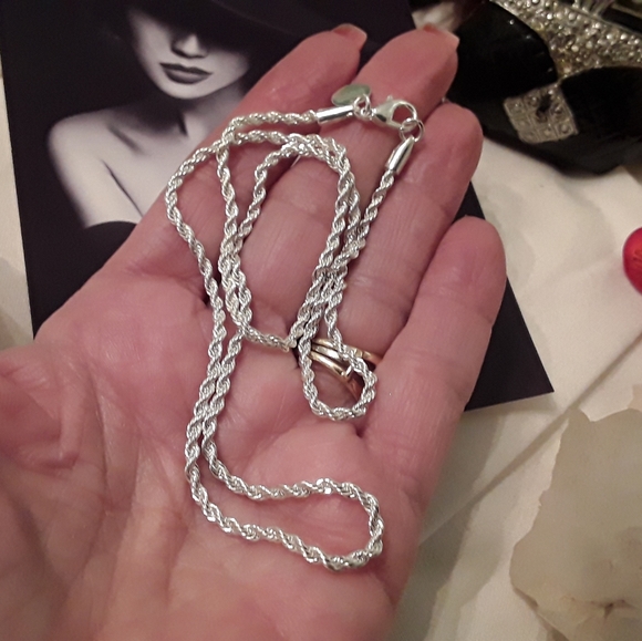 NEW, 925 STERLING SILVER 2MM D/C ROPE NECKLACE 20" - Picture 10 of 14